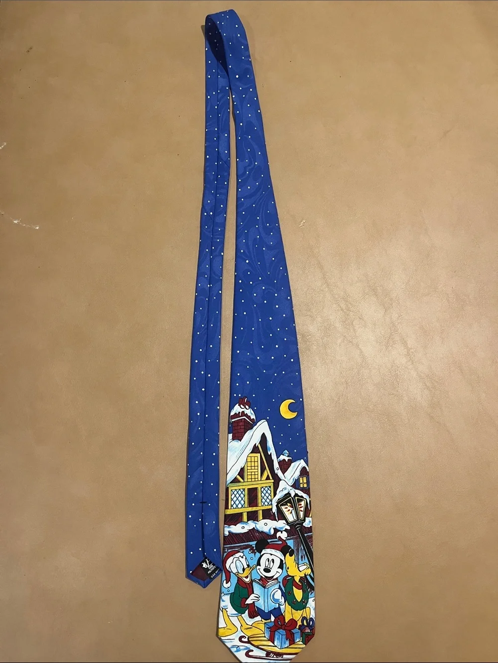 Disney Blue Holiday Kids Tie with Mickey, Donald & Pluto